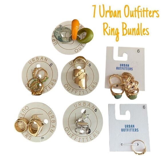 NWT New Seven 7 Urban Outfitters Ring Sets - 25 Total Rings Size 6 Stackable - Picture 1 of 9